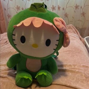 Green and Pink Hello Kitty Plush Toy